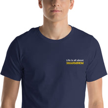 Load image into Gallery viewer, Embroidered "Perspective" Short-Sleeve Unisex T-Shirt