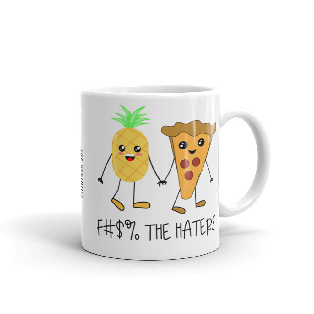 “Pineapple Pizza Love” White glossy mug