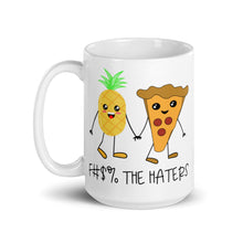 Load image into Gallery viewer, “Pineapple Pizza Love” White glossy mug
