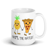 Load image into Gallery viewer, “Pineapple Pizza Love” White glossy mug
